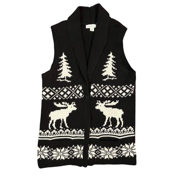 Coldwater Creek Wool Blend Grandpa Button Down Sweater Vest  w/pockets Size XL - Picture 5 of 7